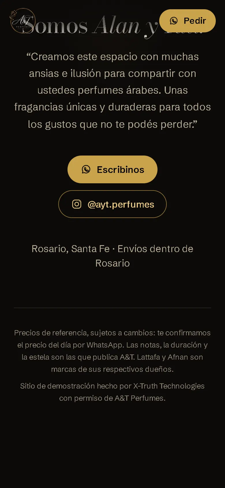 Demo de A&T Perfumes: Somos Alan y Tati